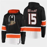 Wholesale Cheap Men's Anaheim Ducks #15 Ryan Getzlaf Black Ageless Must-Have Lace-Up Pullover Hoodie
