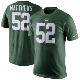 Wholesale Cheap Green Bay Packers #52 Clay Matthews Nike Player Pride Name & Number T-Shirt Green