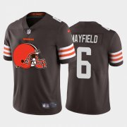 Wholesale Cheap Cleveland Browns #6 Baker Mayfield Brown Men's Nike Big Team Logo Vapor Limited NFL Jersey