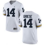 Wholesale Cheap Men's Michigan Wolverines #14 Brian Griese Retired White Stitched College Football Brand Jordan NCAA Jersey