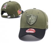 Wholesale Cheap NFL Oakland Raiders Team Logo Olive Peaked Adjustable Hat 009