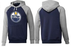 Wholesale Cheap Edmonton Oilers Pullover Hoodie Dark Blue & Grey