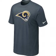 Wholesale Cheap Nike Los Angeles Rams Sideline Legend Authentic Logo Dri-FIT NFL T-Shirt Crow Grey