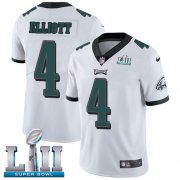Wholesale Cheap Nike Eagles #4 Jake Elliott White Super Bowl LII Men's Stitched NFL Vapor Untouchable Limited Jersey