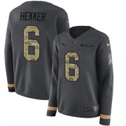 Wholesale Cheap Nike Rams #6 Johnny Hekker Anthracite Salute to Service Women's Stitched NFL Limited Therma Long Sleeve Jersey