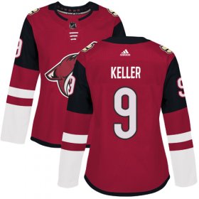 Wholesale Cheap Adidas Coyotes #9 Clayton Keller Maroon Home Authentic Women\'s Stitched NHL Jersey