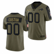 Wholesale Cheap Men's Olive Buffalo Bills ACTIVE PLAYER Custom 2021 Salute To Service Limited Stitched Jersey