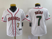 Wholesale Cheap Youth Mexico Baseball #7 Julio Urias Number 2023 Red World Baseball Classic Stitched Jersey1