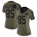 Wholesale Cheap Women's San Francisco 49ers #85 George Kittle Nike Olive 2021 Salute To Service Limited Player Jersey