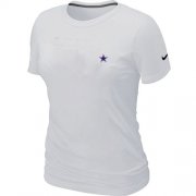 Wholesale Cheap Women's Nike Dallas Cowboys Chest Embroidered Logo T-Shirt White