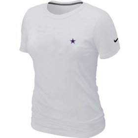 Wholesale Cheap Women\'s Nike Dallas Cowboys Chest Embroidered Logo T-Shirt White