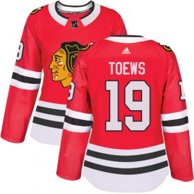 Wholesale Cheap Adidas Blackhawks #19 Jonathan Toews Red Home Authentic Women\'s Stitched NHL Jersey