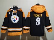Wholesale Cheap Men's Pittsburgh Steelers #8 Kenny Pickett Black Ageless Must-Have Lace-Up Pullover Hoodie