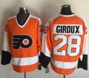 Wholesale Cheap Flyers #28 Claude Giroux Orange CCM Throwback Stitched NHL Jersey