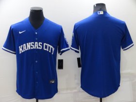 Wholesale Cheap Men\'s Kansas City Royals Blank Blue 2022 City Connect Cool Base Stitched Jersey
