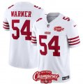 Cheap Men's San Francisco 49ers #54 Fred Warner White 2023 F.U.S.E. NFC West Champions Patch Football Stitched Jersey