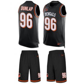 Wholesale Cheap Nike Bengals #96 Carlos Dunlap Black Team Color Men\'s Stitched NFL Limited Tank Top Suit Jersey