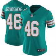 Wholesale Cheap Nike Dolphins #46 Noah Igbinoghene Aqua Green Alternate Women's Stitched NFL Vapor Untouchable Limited Jersey