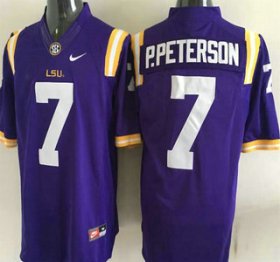 Wholesale Cheap LSU Tigers #7 Patrick Peterson Purple 2015 College Football Nike Limited Jersey