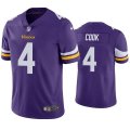 Wholesale Cheap Men's Minnesota Vikings #4 Dalvin Cook Purple Vapor Untouchable Stitched Jersey