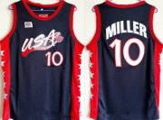 Wholesale Cheap 1996 Olympics Team USA Men's #10 Reggie Miller Navy Blue Stitched Basketball Swingman Jersey