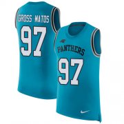 Wholesale Cheap Nike Panthers #97 Yetur Gross-Matos Blue Alternate Men's Stitched NFL Limited Rush Tank Top Jersey