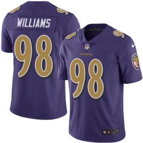 Wholesale Cheap Nike Ravens #98 Brandon Williams Purple Men\'s Stitched NFL Limited Rush Jersey