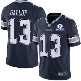 Wholesale Cheap Nike Cowboys #13 Michael Gallup Navy Blue Team Color Men\'s Stitched With Established In 1960 Patch NFL Vapor Untouchable Limited Jersey