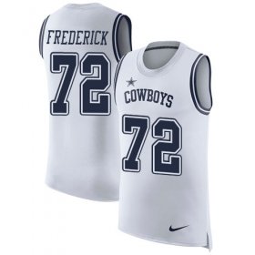 Wholesale Cheap Nike Cowboys #72 Travis Frederick White Men\'s Stitched NFL Limited Rush Tank Top Jersey
