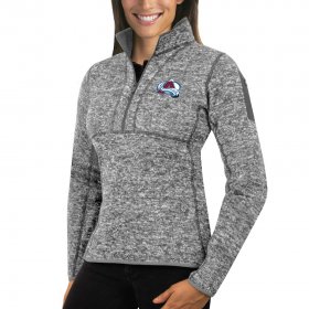 Wholesale Cheap Colorado Avalanche Antigua Women\'s Fortune 1/2-Zip Pullover Sweater Black