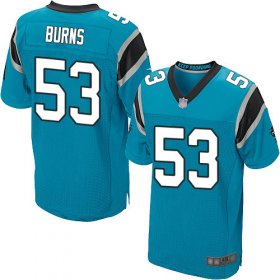 Wholesale Cheap Nike Panthers #53 Brian Burns Blue Alternate Men\'s Stitched NFL Elite Jersey