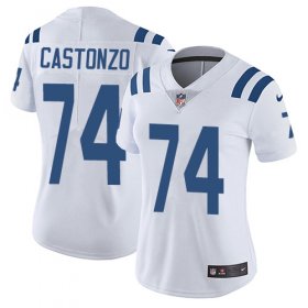 Wholesale Cheap Nike Colts #74 Anthony Castonzo White Women\'s Stitched NFL Vapor Untouchable Limited Jersey
