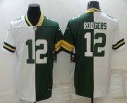 Wholesale Cheap Men's Green Bay Packers #12 Aaron Rodgers White Green Two Tone 2021 Vapor Untouchable Stitched Nike Limited Jersey