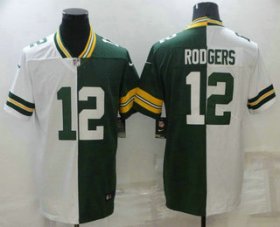 Wholesale Cheap Men\'s Green Bay Packers #12 Aaron Rodgers White Green Two Tone 2021 Vapor Untouchable Stitched Nike Limited Jersey
