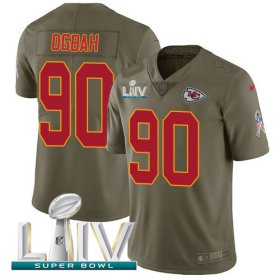 Wholesale Cheap Nike Chiefs #90 Emmanuel Ogbah Olive Super Bowl LIV 2020 Men\'s Stitched NFL Limited 2017 Salute To Service Jersey