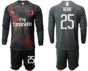 Wholesale Cheap AC Milan #25 Reina Third Long Sleeves Soccer Club Jersey