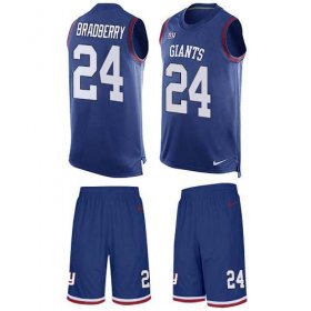 Wholesale Cheap Nike Giants #24 James Bradberry Royal Blue Team Color Men\'s Stitched NFL Limited Tank Top Suit Jersey