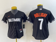 Cheap Women's Baltimore Orioles #7 Jackson Holliday Black 2023 City Connect Cool Base Stitched Jersey