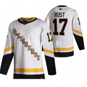 Wholesale Cheap Pittsburgh Penguins #17 Bryan Rust White Men\'s Adidas 2020-21 Reverse Retro Alternate NHL Jersey