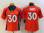 Wholesale Cheap Women's Denver Broncos #30 Terrell Davis Orange 2022 Vapor Untouchable Stitched NFL Nike Limited Jersey