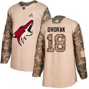 Wholesale Cheap Adidas Coyotes #18 Christian Dvorak Camo Authentic 2017 Veterans Day Stitched NHL Jersey