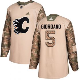 Wholesale Cheap Adidas Flames #5 Mark Giordano Camo Authentic 2017 Veterans Day Stitched Youth NHL Jersey
