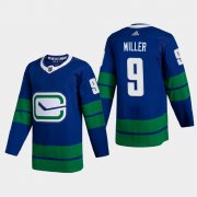 Cheap Vancouver Canucks #9 JT Miller Men's Adidas 2020-21 Authentic Player Alternate Stitched NHL Jersey Blue
