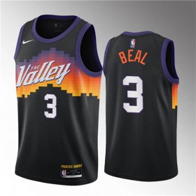 Wholesale Cheap Men\'s Phoenix Suns #3 Bradley Beal Balck 2021-22 City Edition Stitched Basketball Jersey