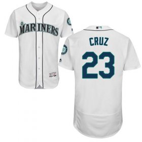 Wholesale Cheap Mariners #23 Nelson Cruz White Flexbase Authentic Collection Stitched MLB Jersey