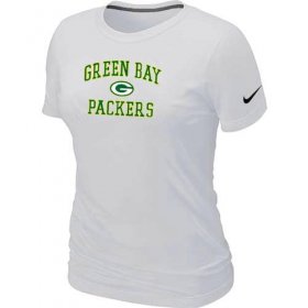 Wholesale Cheap Women\'s Nike Green Bay Packers Heart & Soul NFL T-Shirt White
