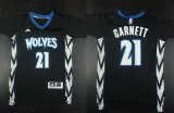 Wholesale Cheap Minnesota Timberwolves #21 Kevin Garnett Revolution 30 Swingman 2014 New Black Jersey