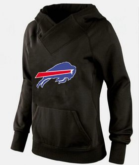 Wholesale Cheap Women\'s Buffalo Bills Logo Pullover Hoodie Black