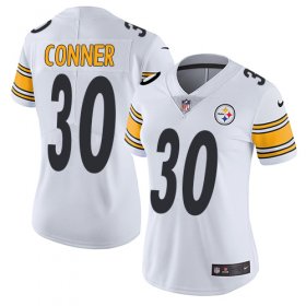 Wholesale Cheap Nike Steelers #30 James Conner White Women\'s Stitched NFL Vapor Untouchable Limited Jersey