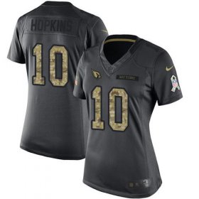 Wholesale Cheap Nike Cardinals #10 DeAndre Hopkins Black Women\'s Stitched NFL Limited 2016 Salute to Service Jersey